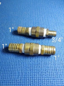 2 Brass Hoses Coupling P.P.P  1" to 1" & 1" to 3/4" Shanks for Garden/tanks/pump - Picture 1 of 4