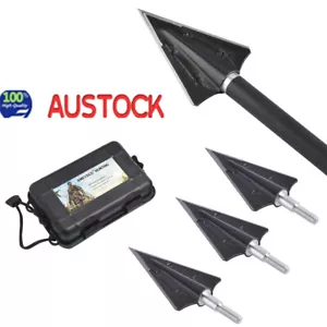 12pcs 125Grain Archery Arrowheads Blade Broadheads Tips Bow Hunting Shooting - Picture 1 of 12