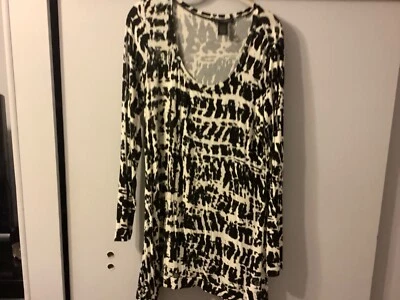 Top túnica mujer Grace Elements talla L, manga larga, negro, blanco y gris Foto 1 de 4