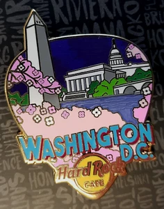 WASHINGTON DC GREETINGS FROM CAPITOL MONUMENTS GUITAR PICK Hard Rock Cafe PIN - Picture 1 of 1