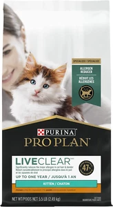 Purina Pro Plan LiveClear Dry Cat Food for Kittens Chicken & Rice Formula 5.5 lb - Picture 1 of 12