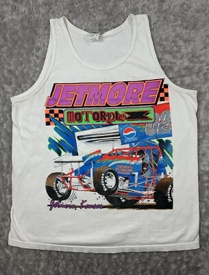 Винтажная майка Jetmore Kansas Motorplex мужская L Racing Into The Future автомобили Sprint - Изображение 1 из 4