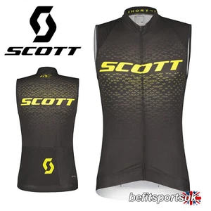 SCOTT CYCLE VEST SHIRT RC PRO SLEEVELESS MENS JERSEY BLACK 3 POCKETS FULL ZIP - Picture 1 of 3