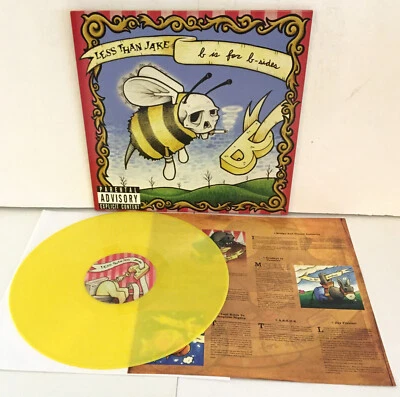 LESS THAN JAKE b is for b-sides Lp YELLOW COLORED Vinyl Record w/ lyrics insert - Image 1 of 2