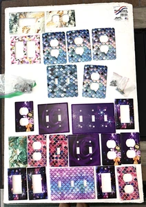 Lot Of 23 Decorative Colorful Wall Plate Covers Light Switch Outlet Covers - Picture 1 of 5