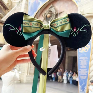 Disney- Resort Frozen Anna Fantasy Springs Cerchietto Verde Minnie Fiocco Orecchie Regali - Foto 1 di 7