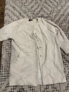 The Fisher Project Womens Coat XL Ivory Eileen Fisher Sheared Suri Alpaca Wool - Picture 1 of 4