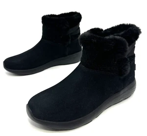 Skechers On the GO City 2 Cozy Vibe Black Suede Leather Boots Womens Size 8 - Picture 1 of 6