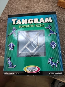 Tangram Silhouette Puzzle Metal Construction by Binary Arts 2002 Vintage VGUC 71 - Picture 1 of 2