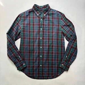 Jcrew Crewcuts Boys Size 14 Plaid Button Down Long Sleeve Dress Shirt Madras - Picture 1 of 7