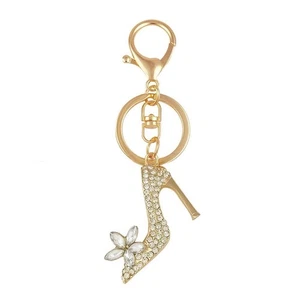 Fashionable Diamond Studded High Heel Shoe Keychain Lightweight Design - Picture 1 of 5