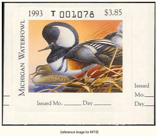 HALFPRICEDUCK Michigan Duck Stamp 1993 $3.85 - Image 1 of 1