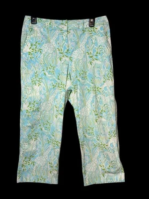 Larry Levine Sport Stretch Cropped Pants SZ 12 Unicorn Giraffe Print - Image 1 of 4