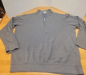 Pullover Peter Millar Para Hombres XL Performance Cuarto Cremallera Algodón Modelo Gris Informal - Imagen 1 de 10