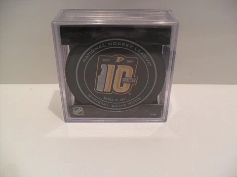 Anaheim Ducks Stanley Cup Champions10 Year Anniversary NHL GAME Puck 3/12/17 Cover