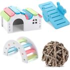 Animals Exercise Hamster House Wooden Rainbow Hamster Toys Chew Grass Balls