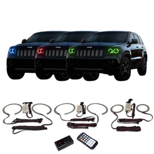 RGB Multi Color Bluetooth Headlight Halo kit for Jeep Grand Cherokee 11-13 - Picture 1 of 11