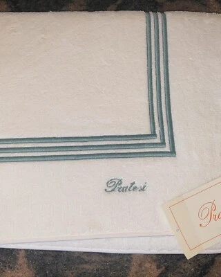ALFOMBRA DE BAÑO PRATESI RARA NUEVA ~ LENZUOLO BAGNO ~ 3 LÍNEAS BORDADAS ORG $695 Foto 1 de 4