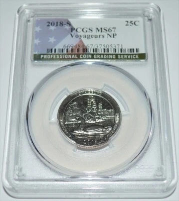 2018-S VOYAGEURS NATIONAL PARK MS67 PCGS QUARTER - Image 1 of 2