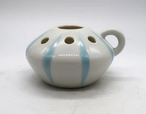 Vtg Holt Howard Candle Finger Lamp Holder Base Japan Pastel Blue Stripe Rare - Picture 1 of 11