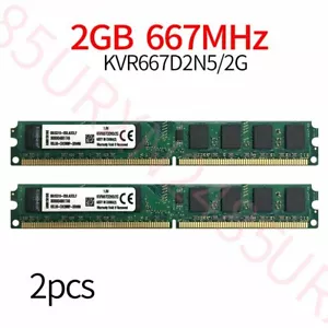 4GB 2x 2G PC2-5300U DDR2 667Mhz 240Pin KVR667D2N5/2G Desktop RAM For Kingston ZT - Picture 1 of 10