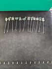 Vintage Set of 12 Cocktail Forks Picks Alpaca Silver with Abalone Party Horderve
