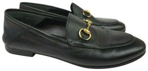 Gucci Brixton Black Leather Convertible Fold Women's Loafer Mule Flat Size 36