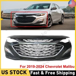 Front Bumper Upper & Lower Grille Fog Lights Set For 2019-2024 Chevrolet Malibu - Picture 1 of 16