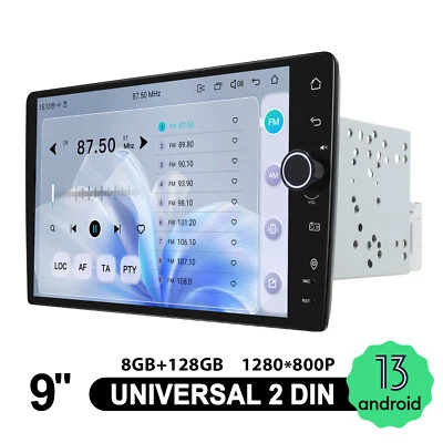 Android 13 Universal Double Din 9 Inch Right Hand Drive Car Radio w/ Volume Knob - Image 1 of 4