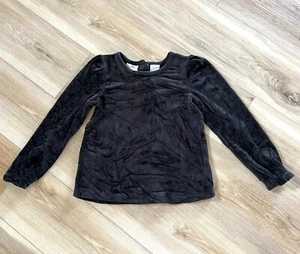 Tommy Bahama Velour Girls 7 Top Blouse Shirt Holiday Party Gold Button Detail - Picture 1 of 5