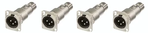 4 Neutrik NA3MDF 3 Pin Mic XLR Maschio a Femmina Adattatore Feed/Pass Thru Convertitore - Foto 1 di 1