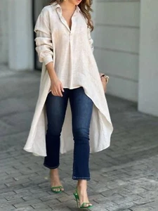 Camisa elegante cuello alto-bajo - Imagen 1 de 63