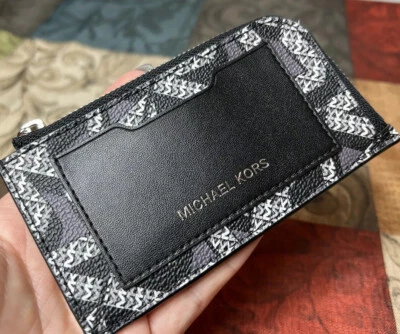 Michael Kors Canvas Gifting MK Logo L-Zip Card Case Wallet New - Image 1 of 3