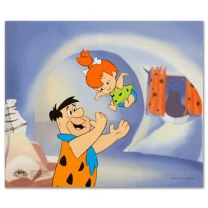 Fred Tossing Pebbles Limited Edition Sericel aus der beliebten Zeichentrickserie Th - Bild 1 von 1