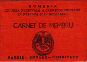 Rumänien, 1992, Armee/Militär Mitgliedskarte - Personal in Reserve und Rückzug - Bild 1 von 4