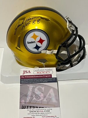 JACK HAM HOF Signed Autographed Auto Pittsburgh Steelers FLASH Mini Helmet JSA - Image 1 of 3