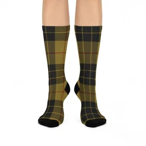 MacLeod Tartan Cushioned Crew Socks - Cozy Plaid Footwear for Men and Women - Picture 1 of 5