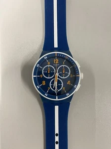 Swatch WHITESPEED Silicone Chrono Men Watch 42mm SUSN403 Excellent Condition - Picture 1 of 6