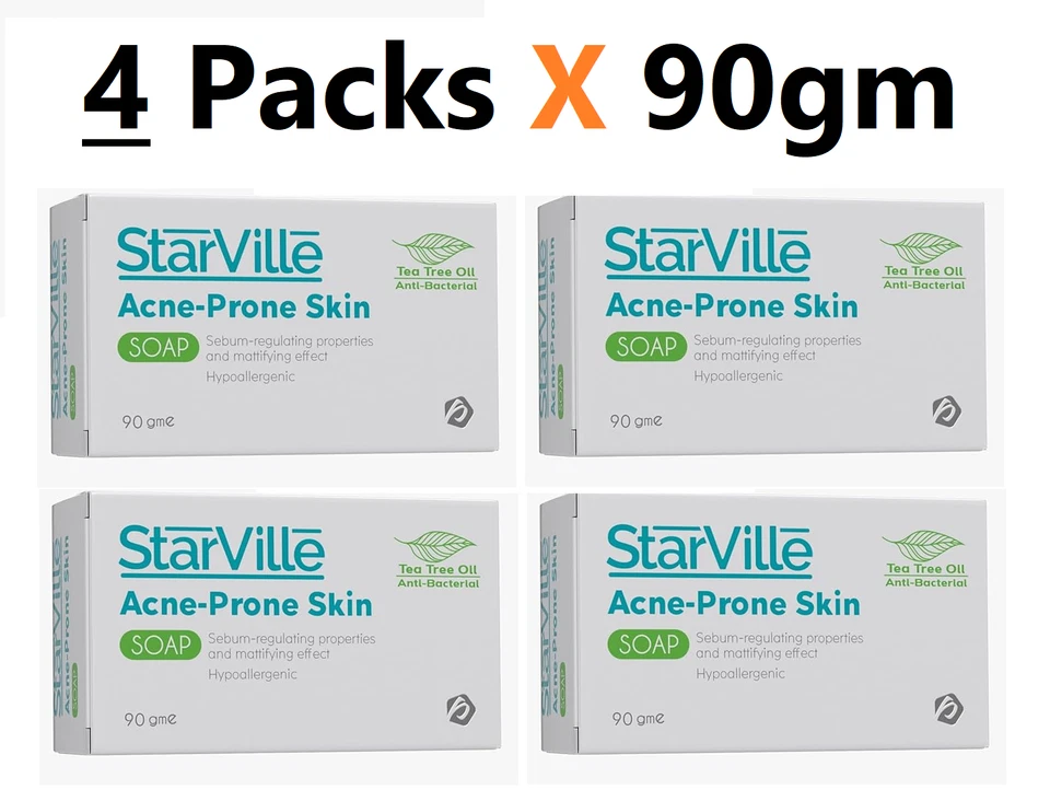 Starville Soap for Acne Prone Skin Daily Hygiene For Oily Skin ( 4 Pack X 90ml ) - Image 1 of 4