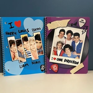 One Direction 1 D Merch 2013 New Sprial Notebook Bundle Of Two School Supplies - Picture 1 of 15