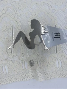 Hebilla de cinturón vintage Hot Topic Rock Revel tono plateado silueta de mujer 4,50 x 3,5 - Imagen 1 de 5