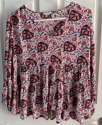 Lucky Brand, Peasant Top, Woman's Blouse, Shirt, Size XS/S, 3/4 Sleeve - Image 1 of 4