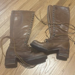 Vintage 70er Jahre Frye Black Label Schnürstiefel Campus - Bild 1 von 11
