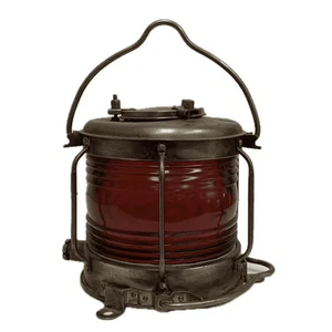 REWIRED Vintage japanische Schiffslaterne - rotes Glas / Doppelgriff, hängen oder montieren - Bild 1 von 6