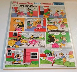 Puzzle vintage {Whitman} 2 lati "TOPOLINO" {DISNEY} Funnies telaio vassoio NOS NUOVO - Foto 1 di 2