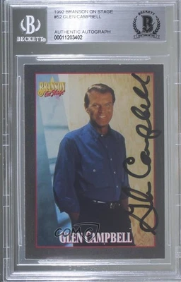 BAS 1992 Branson on Stage Glen Campbell #52 Beckett Auth Sticker Auto ow6 - Image 1 of 3
