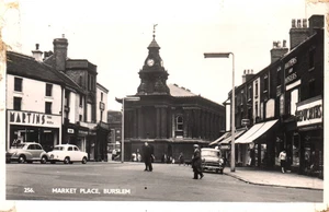 Burslem England UK Market Place by Shaws RPPC Vintage Postcard - Picture 1 of 2