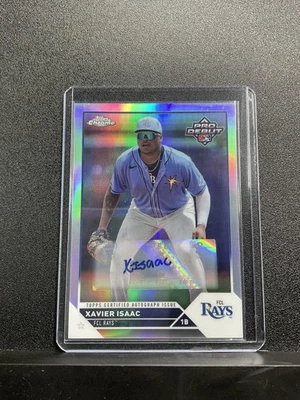 2023 Topps Pro Debut Xavier Isaac #PDC-90 Chrome Auto Refractor Rays /99 - Image 1 of 2
