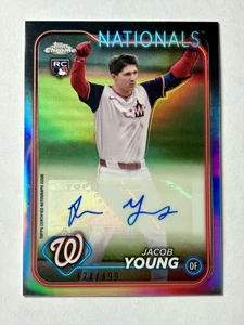 2024 Topps Chrome Update Jacob Young Autographs Refractors #/499 Nationals - Picture 1 of 2