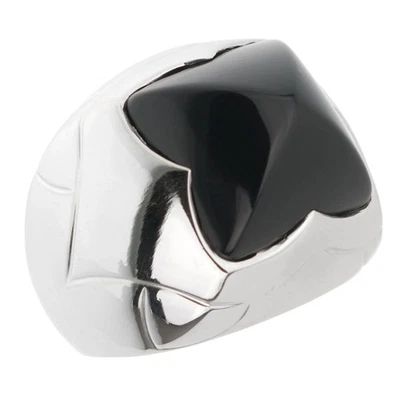 Anel de coquetel Bvlgari Pyramid ônix ouro branco 18k tamanho 4 1/2 - Imagem 1 de 3